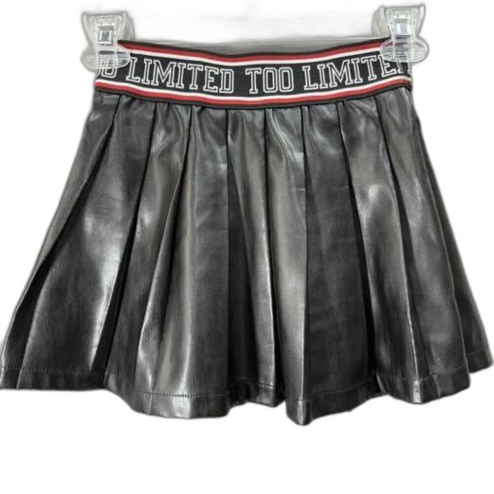 Limited Too Black Pleather Skirt Size 7/8